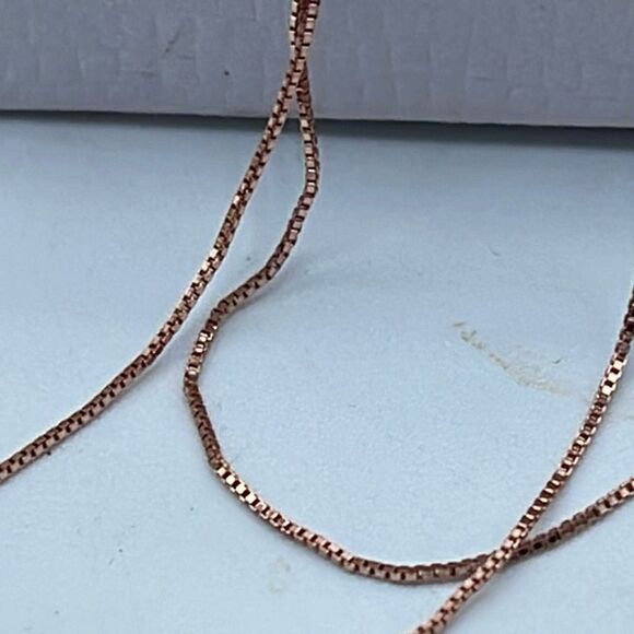 NWT 17” Rose Gold over sterling silver box chain. Delicate minimalist - Picture 2 of 7